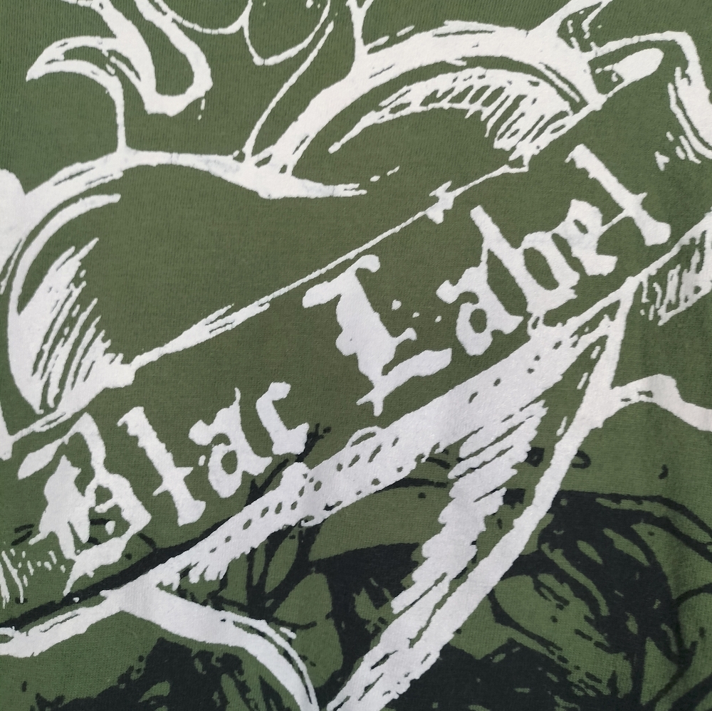 VTG Blac Label Premium Living Dead Society Long Sleeve Shirt XL Green Y2K Grunge - Picture 15 of 15